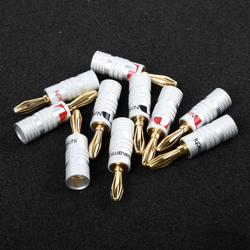 10X For Nakamichi Speaker Banana Plug Audio Jack Connector 24K Gold Plated 50M