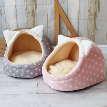

Pet Bed Dog House Kennel Puppy Cat Litter Bed Home Shape Nest Sofa Indoor Small Dogs Cats Cushion Removable Pillow Chihuahua Mat
