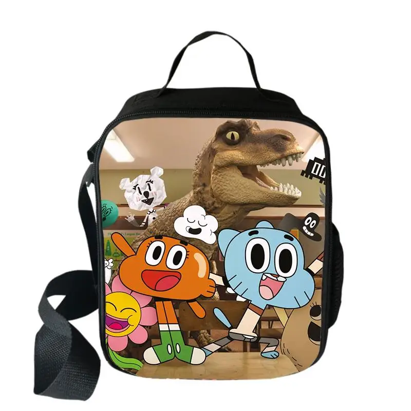 Удивительный мир Gumball школьная сумка для мальчиков и девочек, сумка для ланча, красочная сумка для пикника для женщин и мужчин, Ланч-бокс, лучший подарок