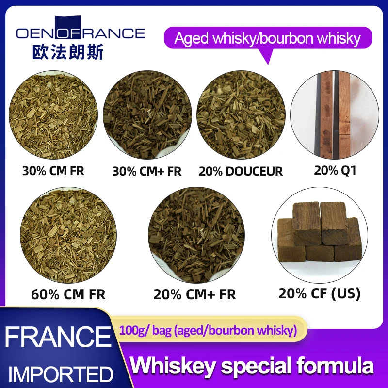 French oak product yeast package Whiskey product formula package aging acceleration bourbon whisky ingredient