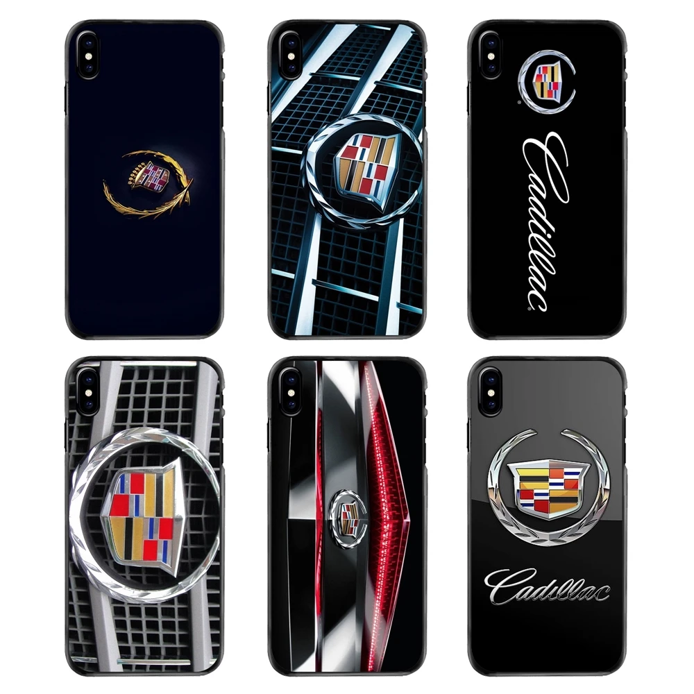 For iPhone 4 4S 5 5S 5C SE 6 6S 7 8 Plus X XR XS Max iPod Touch Cadillac Logo Emblem Car Pattern Accessories Case |