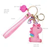 Cute Unicorn 3D Keychain Female Car Key Pendant Bag Backpack Ornaments Girl Child Lovers Gift Toy Kawaii Cartoon Phone Lanyard 4