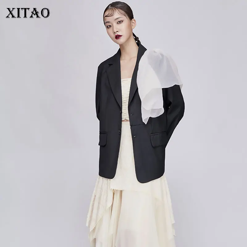 安い 通販 Xitao パッチワーク女性用の対照的な色のブレザー カジュアル 洗練されたファッション ジッパー付きのオープンデザイン 個性 Wmd4410 直販割 Ongoing Southloopmarket Com