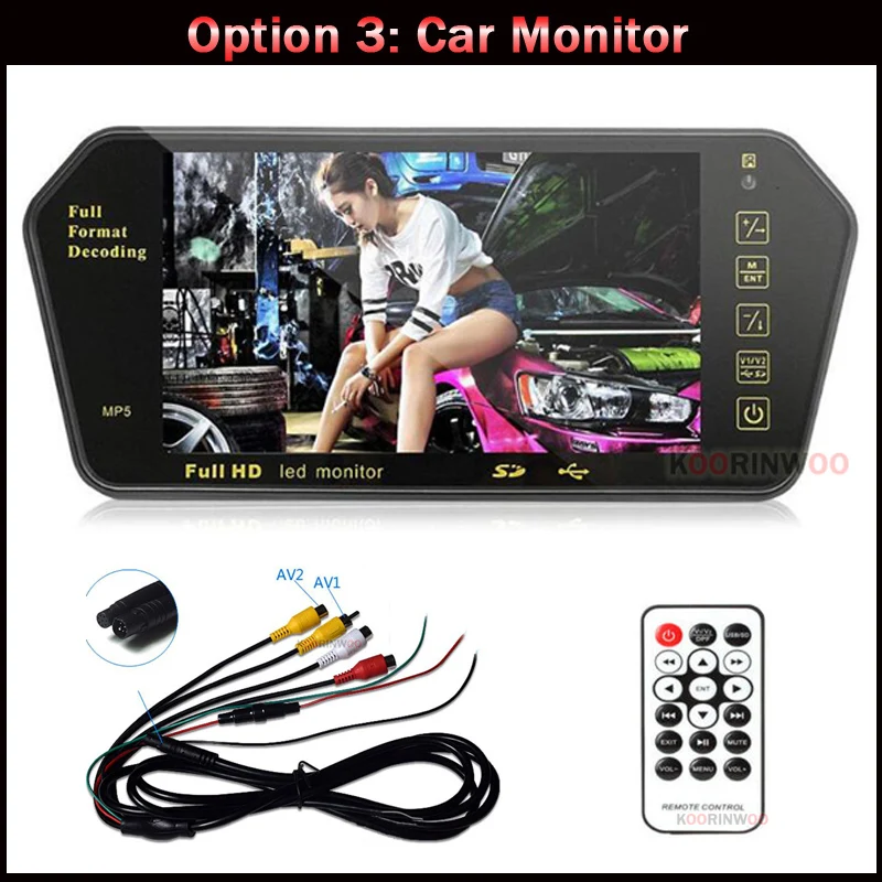 Koorinwoo для sony AHD Лицензия 7 дюймов bluetooth TFT lcd цветной зеркальный монитор Viedo MP5 плеер Пульт дистанционного управления Автомобильная камера заднего вида - Цвет: Just monitor
