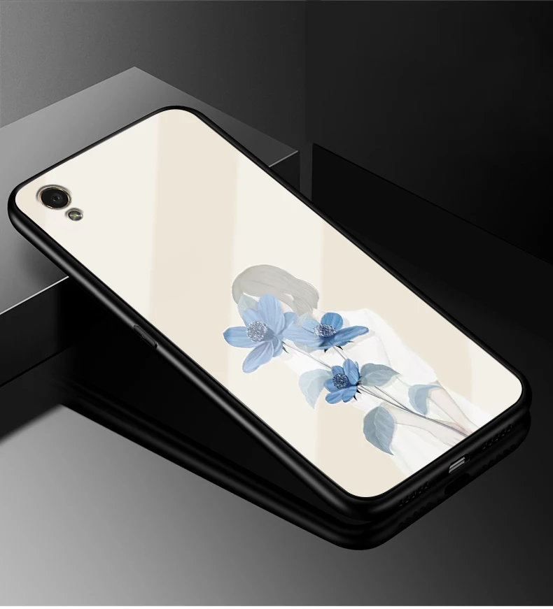 34 Для OPPO A37 чехол PC пластик+ стекло чехол для телефона черный ТПУ бампер чехол для OPPO A37 A 37 A37M A37F OPPOA37 полная защитная крышка - Цвет: 34