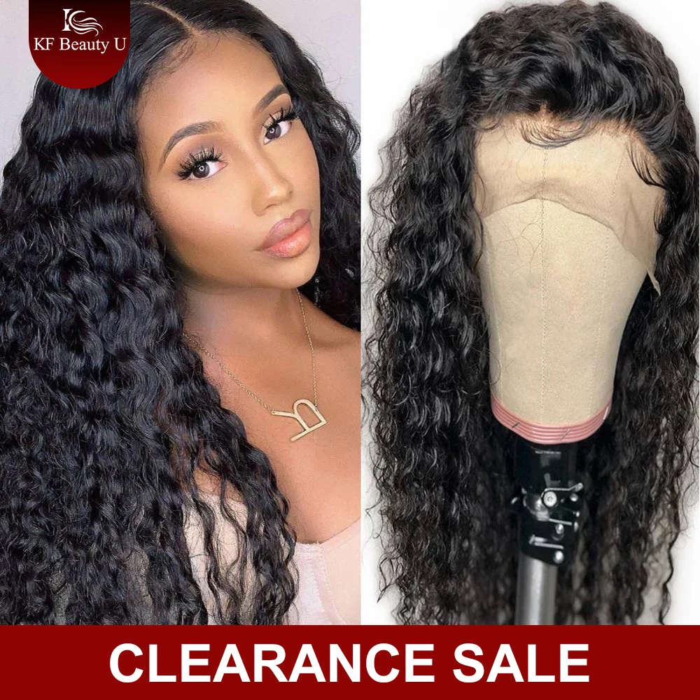 34 Inch Water Wave Lace Front Human Hair Wigs for Black Women Transparent Frontal Wig Brazilian 150% 250% Long | Шиньоны и парики