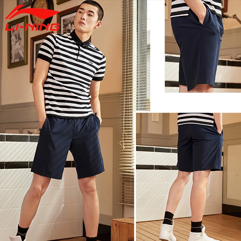 

Li-Ning Men Training Series Track Shorts AT DRY 86% Polyester 14% Spandex LiNing Breathable Sports Shorts AKSP043 CAMJ19