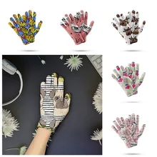 Moda de malha luvas de inverno dos desenhos animados engraçado filhote de cachorro colorido bonito cinco dedos luvas macio novidade menina presente de natal