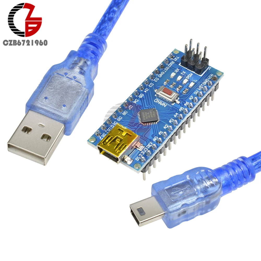 Mini USB CH340 CH340G Nano V3.0 ATmega328 16M 5V Микроконтроллер плата для Arduino с USB кабелем