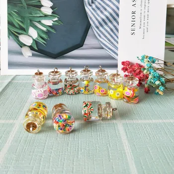 

10pcs Resin Candy Bottle Charms Transparent fruit Juice Bottle DIY Pendants Craft Earrings Bracelet Dangle Jewelry Accessories