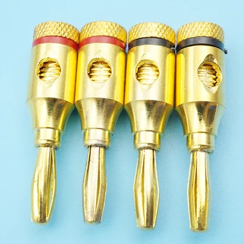 

100pcs 24k Gold Plated 4mm Banana Plug Musical Speaker cable Wire Connector Jack Audio Speaker Amplifier Banana Plug Connector