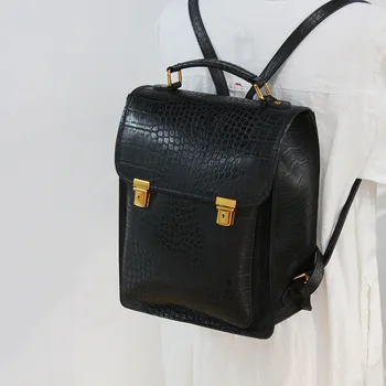 

100% Genuine Cow Leather Backpacks Daily Women Design Nice England Style Backpack Lady Girl Top Layer Cowhide School Bag Mochila