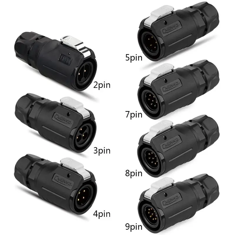 

Waterproof LP16 Plastic 2 3 4 5 7 8 9 Pin Power Industrial Circular Connector for Solar Power and Signal Transmission