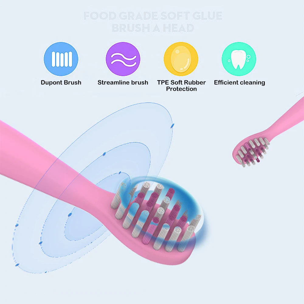 Rechargeable Electric Toothbrush For Kids Toothbrush USB Sonic Portable Charger Charging 4 Heads Electric Tooth Brush