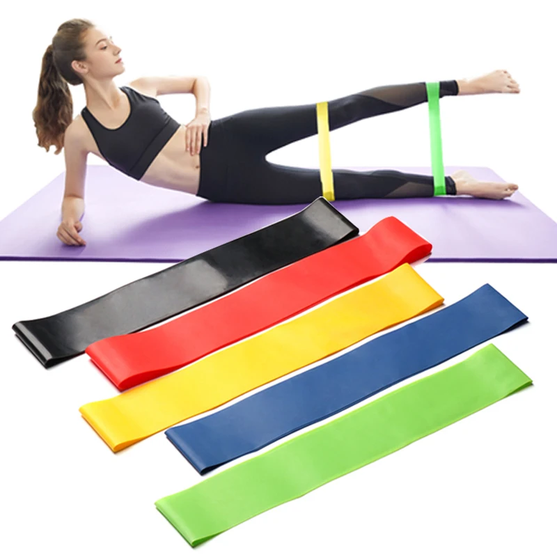 Portable Resistance workout Bands 5 Different Levels Yoga Home Gym Exercise Fitness Equipment accessories Pilates Training short 1