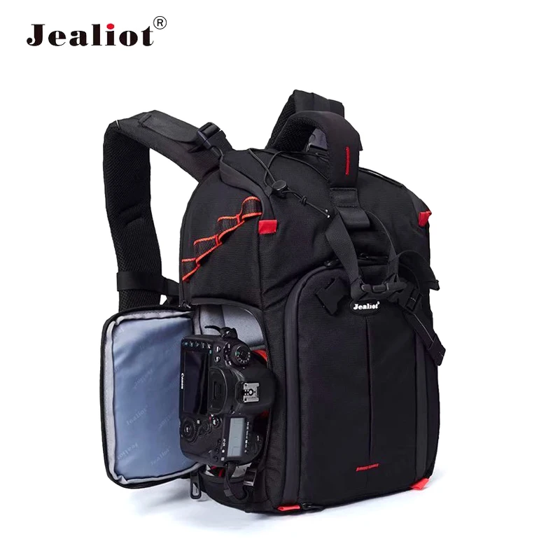 

Jealiot Large Dslr Camera Bag Case Backpack Laptop Sling Digital Partition Waterproof with Rain Cover for Canon Nikon Sony A6000