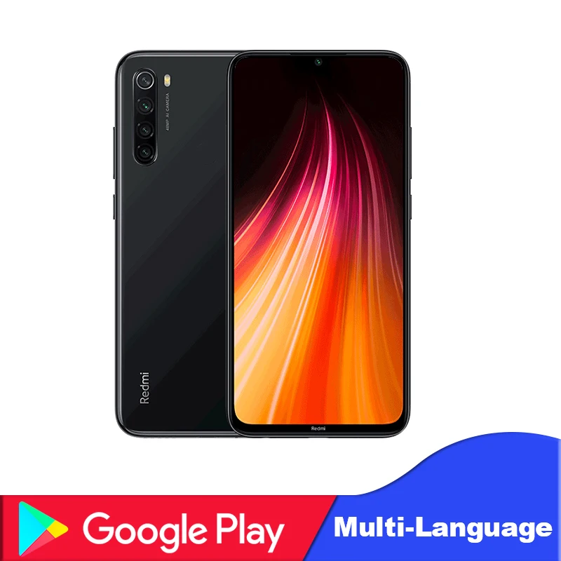 black Xiaomi Redmi Note 8 с глобальной версией, 4 Гб ОЗУ, 64 Гб ПЗУ, восьмиядерный смартфон Snapdragon 665, 48мп, экран 6,3 дюйма, быстрое зарядное устройство для мобильного телефона - Цвет: black