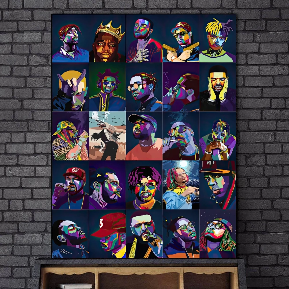 Hip Hop Rapper Character Collection Canvas Paintings On the Wall Art