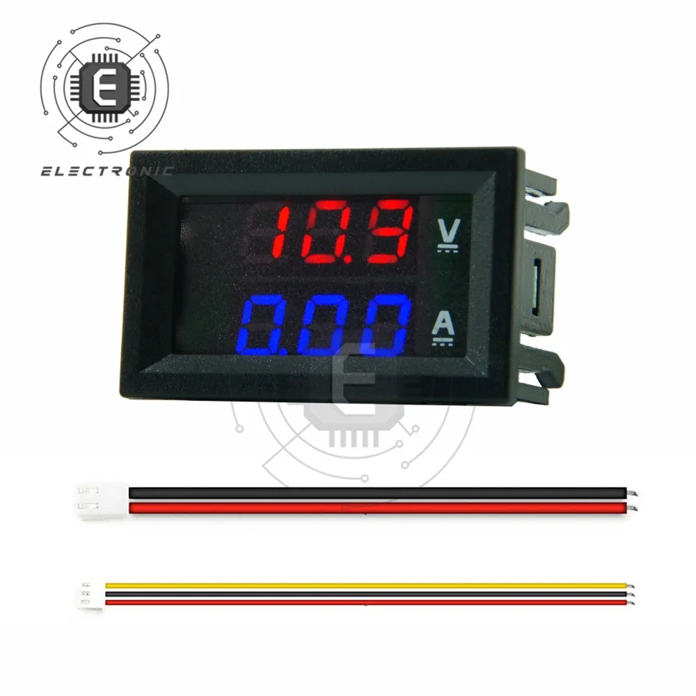 Mini Digital Voltmeter Ammeter DC0-100V 10A 50A 100A Voltage Current Meter Tester Volt Regulator 0.56 Dual LED Display Auto Car