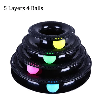 

4/5layer Cat Turntable 3 Fish Bone Balls White Cat Toy Pet Supplies Cat Interactive Game Board Toy Cat Turntable Cat Toys#1