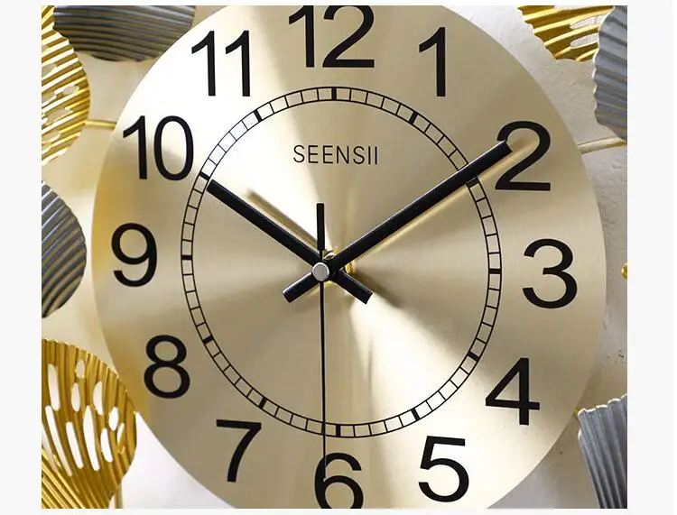 Новые китайские кованые листок гинкго настенные декоративные часы для дома гостиная настенная роспись украшение для отеля офис настенные стикеры ремесла