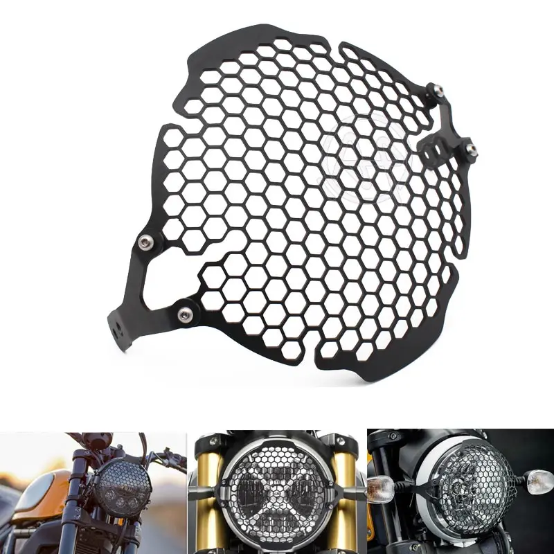

For DUCATI Scrambler 800 400 EP EVOTECH Scrambler800 Scrambler400 Motorcycle Accessories Headlight Cover Protector Black