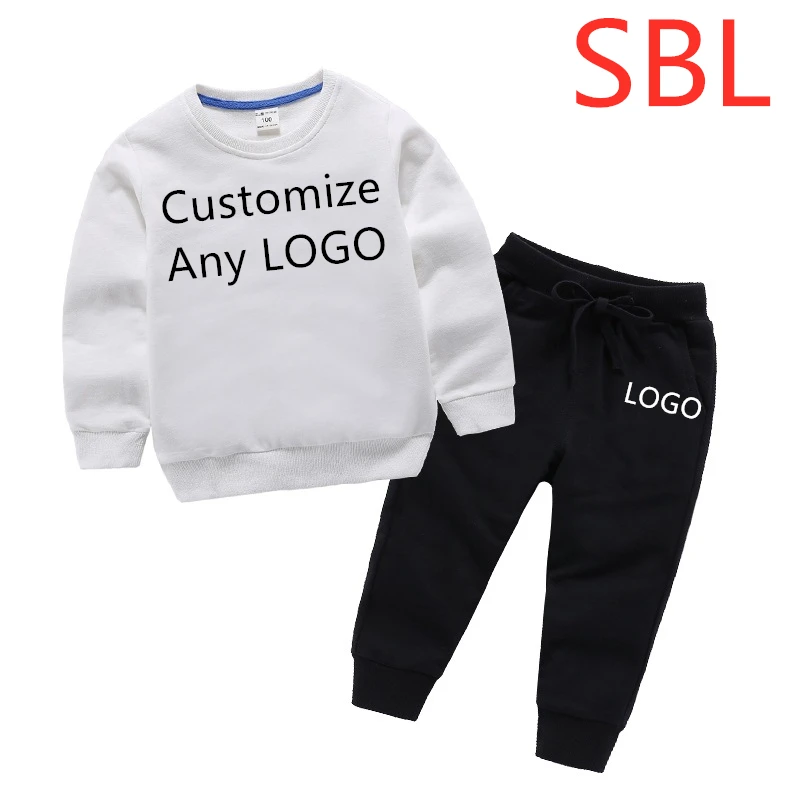 SBL/ г. Модный зимний теплый облегающий комплект спортивной одежды, детская одежда милый утепленный свитер в стиле Харадзюку+ штаны, комплект из 2 предметов - Цвет: White Black