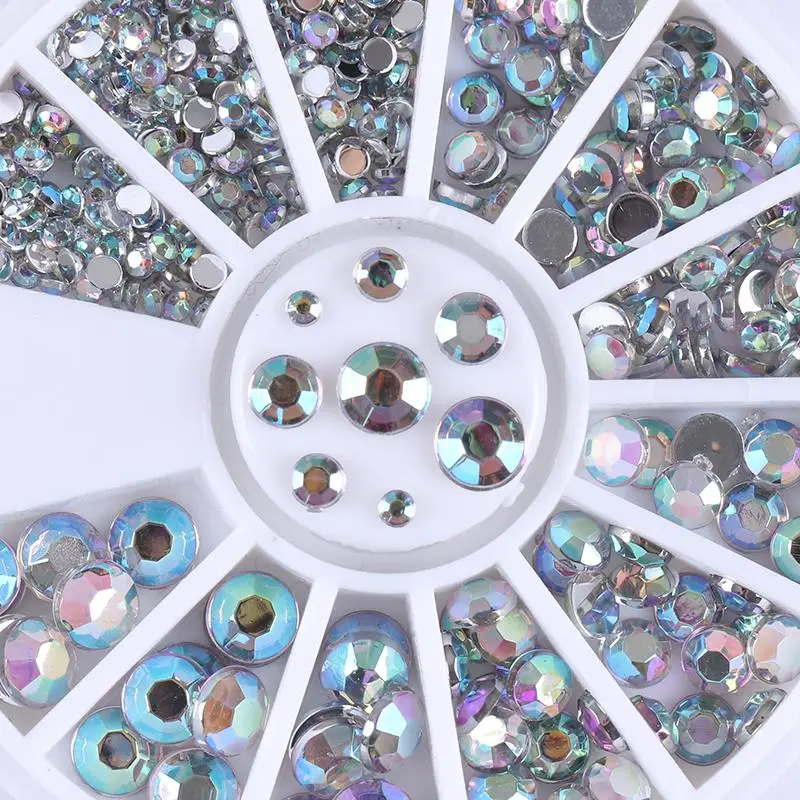 Mixed Color Nail Rhinestones 3D Art Decoration In Wheel white AB Small Irregular Beads Accessories DIY | Красота и здоровье
