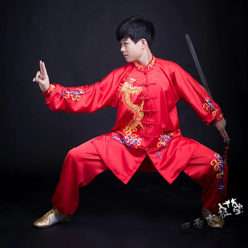 Fahsion Wushu Uniform Dragon Embroidery Wing Chun Clothing Tai Chi Outfits Martial Arts Suit Kung Fu Uniform FF2247