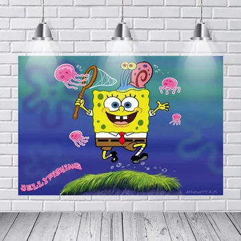 

Background Photography SpongeBob SquarePants Patrick Star Under Sea Custom Photo Studio Background Backdrop Vinyl