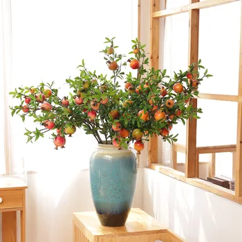 

Pomegranate Artificial Flower Fruit Home Decoration artificial plants with pot plantas artificiais fake plants greenery