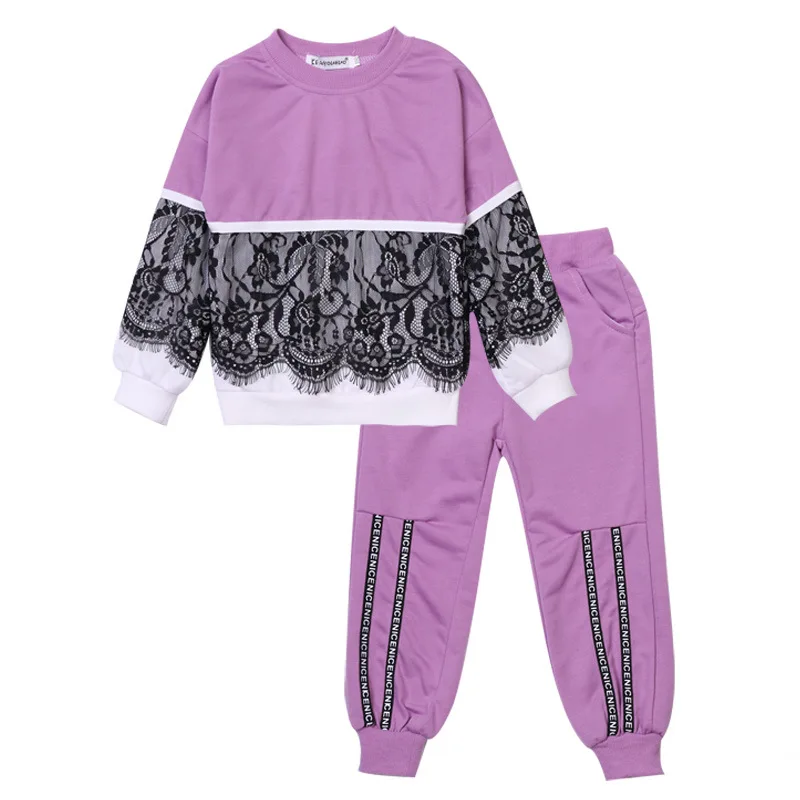 

Spring Autumn Girl Tracksuits Outfits Cute Bear T-shirt + Pant Set Costumes for Girls Clothes Sport Suit 4 Colors