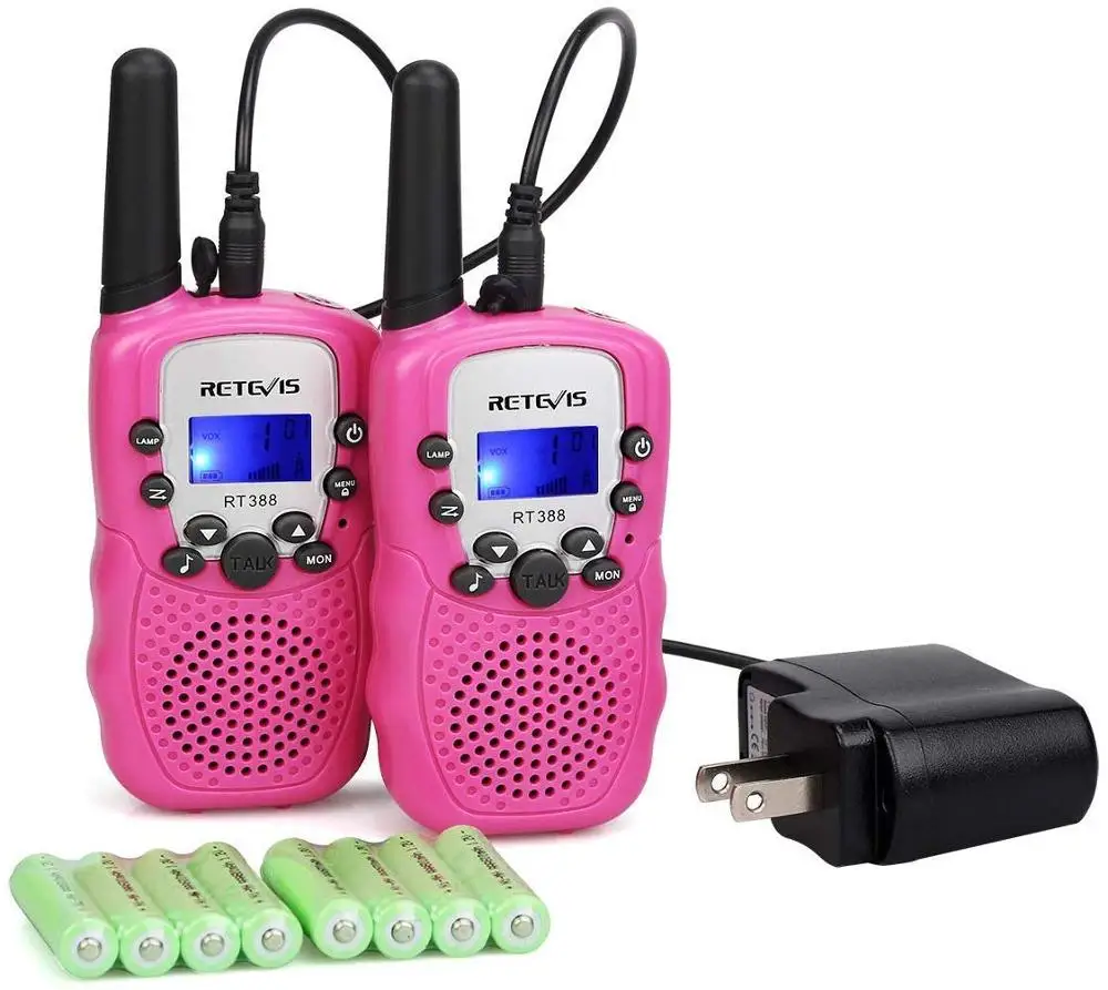 PC материал розовый Retevis RT388 Walkie Talkie детская перезаряжаемая 2 шт игрушка девочка 6