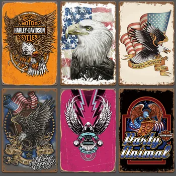 

Eagle Us Flag Paintings Metal Tin Sign Modern Home Bar Cafe Garage Wall Stickers Art Decorative Sign Iron Plate Poster Plaques