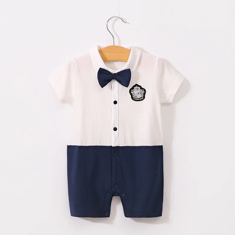 E Short Sleeve Bunvel детские комбинезоны для младенцев в стиле пэчворк для маленьких девочек одежда для детей белая галстук-бабочка для Зимняя одежда Детские костюмы для мальчиков, Детский костюм для девочек; 45 - Цвет: E Short Sleeve