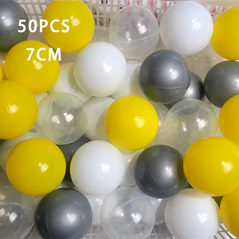 50 шт./лот Экологичный красочный шар 7 см ямы мягкий пластиковый морской шар прозрачный водный океан волнистый шар игрушки для детей Подарки - Цвет: WJ3709K