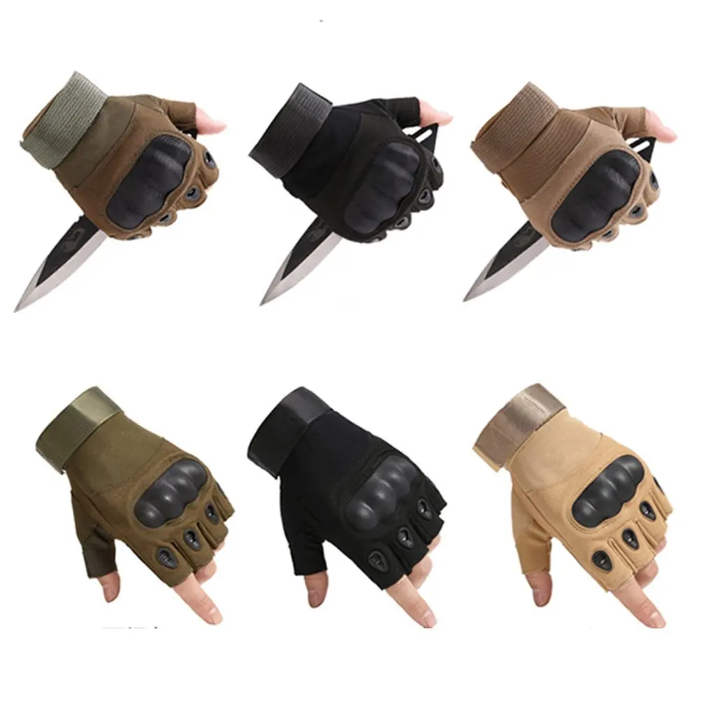 Перчатки на полпальца мужские Commando Combat из углеродного волокна, Нескользящие, пригодные для носки на открытом воздухе, для альпинизма, для верховой езды, тактические перчатки