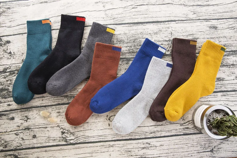Мужские носки, 4 сезона, двойные спицы, хлопок, вязанные, на каждый день, Базовые носки, бизнес дезодорант и пот, носки для мужчин, европейские размеры 40-44, Meias