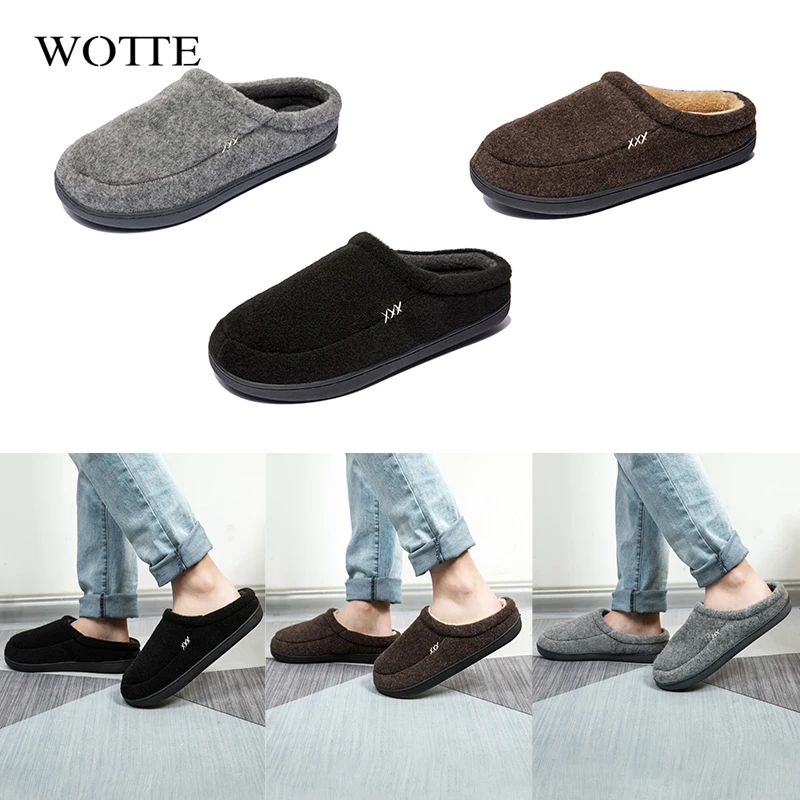 Winter Warm Slipper Men Home Soft Slipper For Men Plush Velvet Indoor Shoes Beadroom Slides Suede Cotton Slippers BIg Size 50