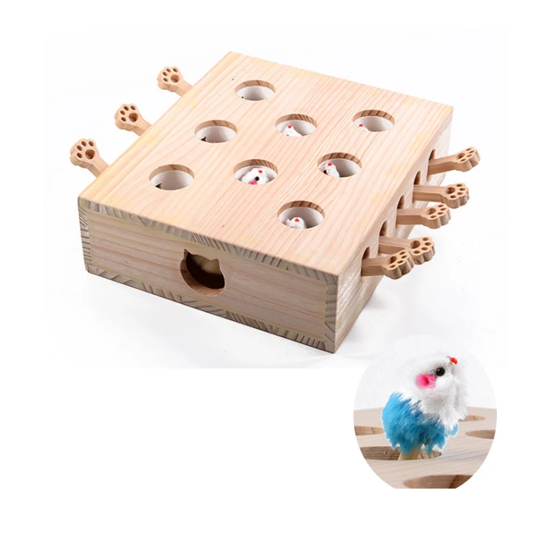 Mouse Кот интерактивные игрушки, Whack крот мышь упражняющая игрушка, твердая деревянная головоломка - Цвет: Mouse