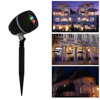 

Stars Laser Projector Outdoor LED Flood Light With Remote Control Red Green Blue Showers Light Garden Decoration