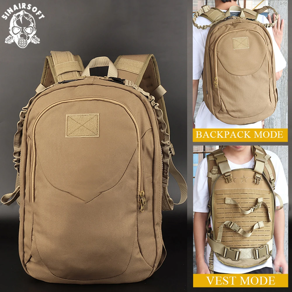 

Outdoor Sports Tactical Airsoft Hunting Paintball Backpack Vest Dual-use One Oxford Cloth Large Capacity Backpack Waterproof