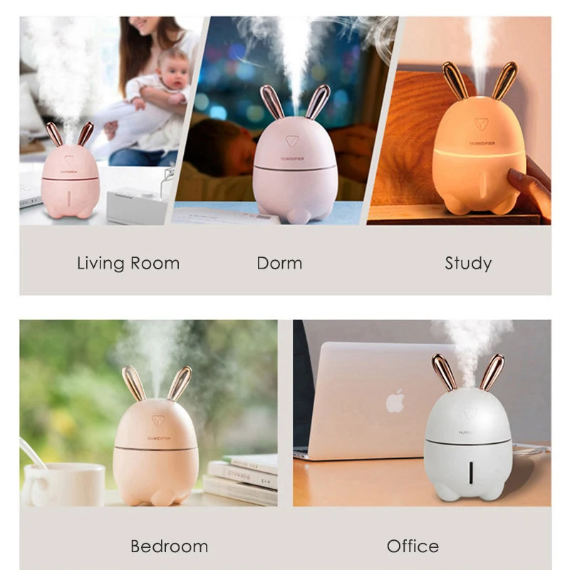 ELOOLE USB Rabbit Air Humidifier Ultrasonic Aromatherapy Diffuser Air Mist Maker Aroma Humidificati