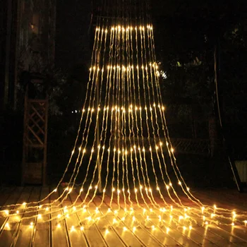 3X3M 320 LED Waterval Waterdicht Meteorenregen Regen String Light Kerstmis Wedding Gordijn Ijspegel Fairy String Garland