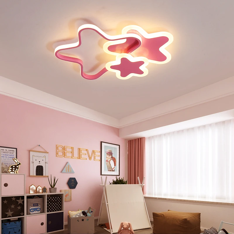Luz LED de techo moderna para habitación de niños, pentagrama, niños y niñas para dormitorio de colgantes, iluminación para el hogar, color y rosa|Luces para el techo| - AliExpress
