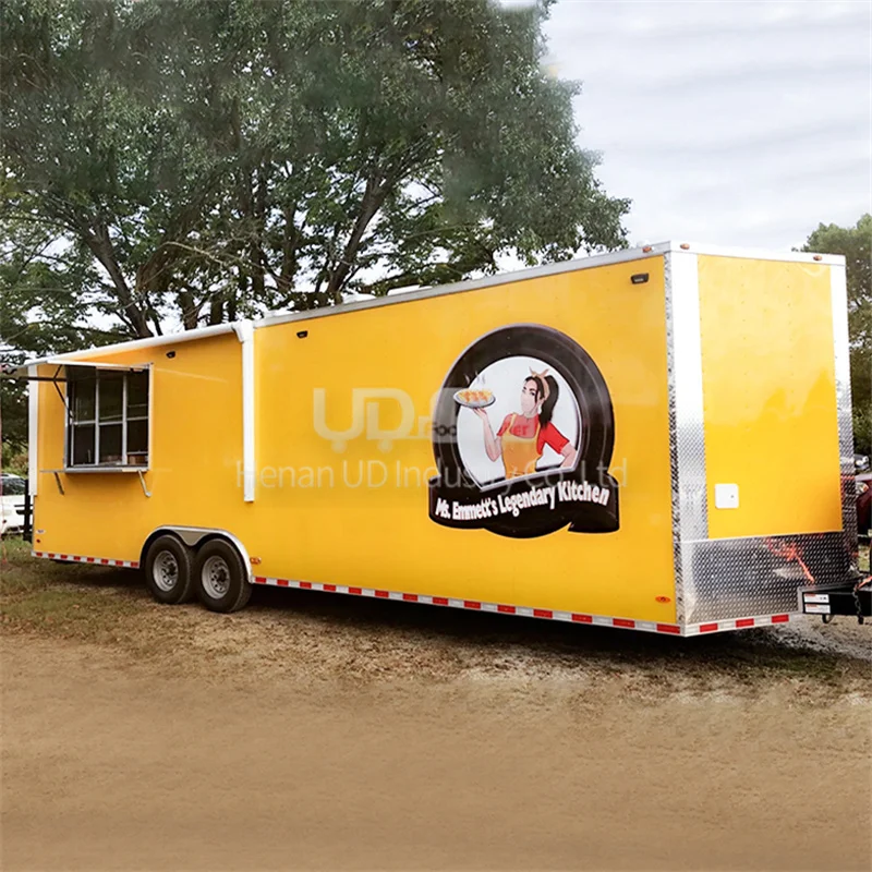 Multifunction Big Capacity Food Trailer Pizza Kiosk Fast Food Mobile Truck Van Full Kitchen Equipment for Usa Europe