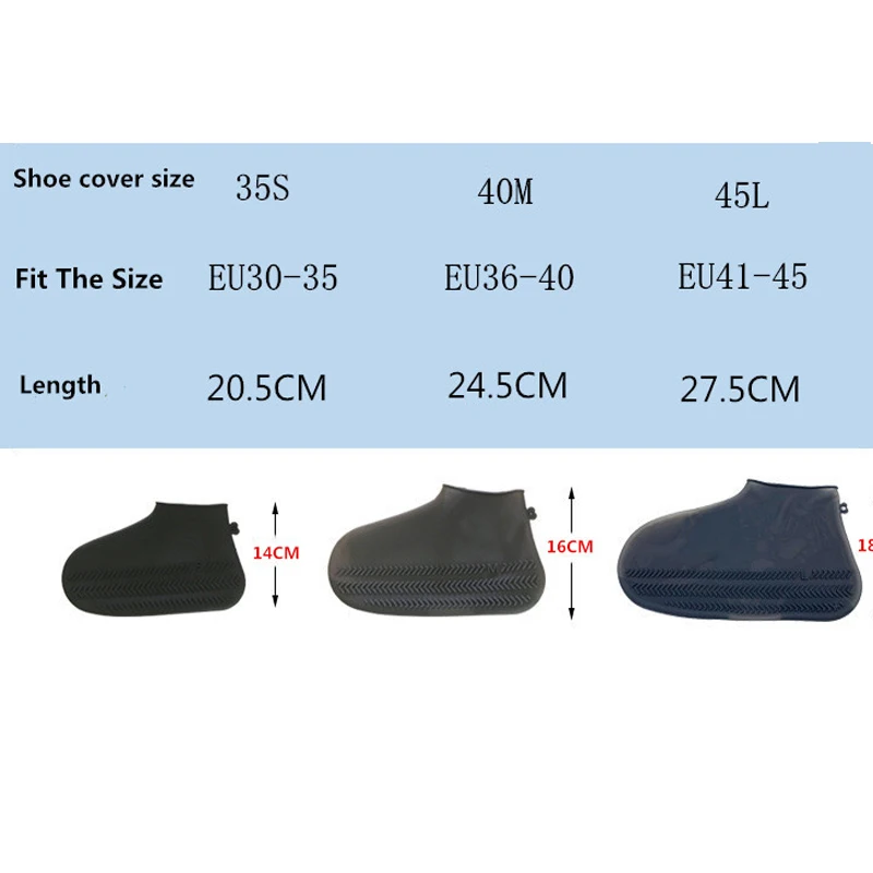Outdoor Waterproof Shoe Cover RainyDay Waterproof Thickening Non-slipWear Foot Cover Durable Outdoor Rainproof Hiking Shoes
