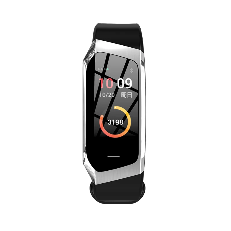 Смарт-часы для Android IOS, кровяное давление, пульсометр, браслет, монитор, спортивные, фитнес-часы, Bluetooth 4,0, мужские, женские, умные часы - Цвет: Black Silver