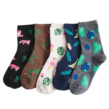 Женские милые носки в стиле Харадзюку С Фламинго/ананасом; Новинка; женские носки с рисунками животных и фруктов; забавные носки для девочек
