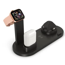 10 Вт Qi Беспроводное зарядное устройство для Iphone X XS XR 8 Plus 3 в 1 быстрая зарядка Быстрая зарядка для Apple Watch Cargador Inalambrico